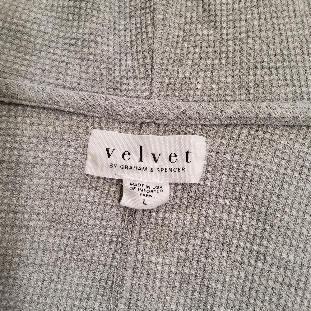 VELVET by Graham & Spenser Open Front Hooded Longline Cardigan Size L - Picture 2 of 11
